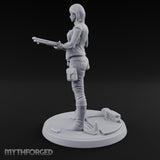 Rifle Cradling Human Survivor Miniature for Dungeons and Dragons, Pathfinder or other TTRPGs