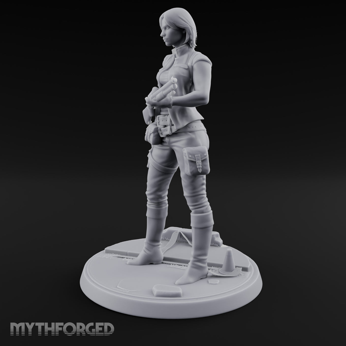 Rifle Cradling Human Survivor Miniature for Dungeons and Dragons, Pathfinder or other TTRPGs