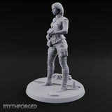 Rifle Cradling Human Survivor Miniature for Dungeons and Dragons, Pathfinder or other TTRPGs