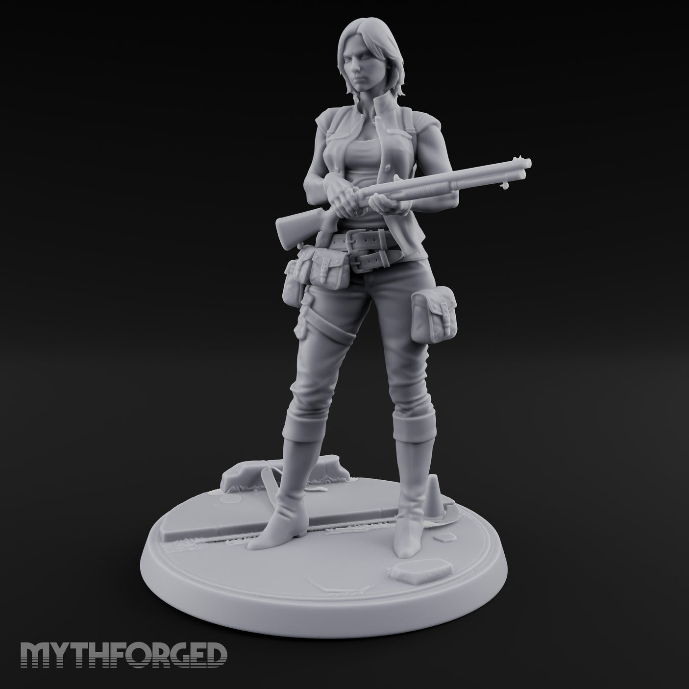 Rifle Cradling Human Survivor Miniature for Dungeons and Dragons, Pathfinder or other TTRPGs