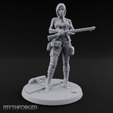 Rifle Cradling Human Survivor Miniature for Dungeons and Dragons, Pathfinder or other TTRPGs