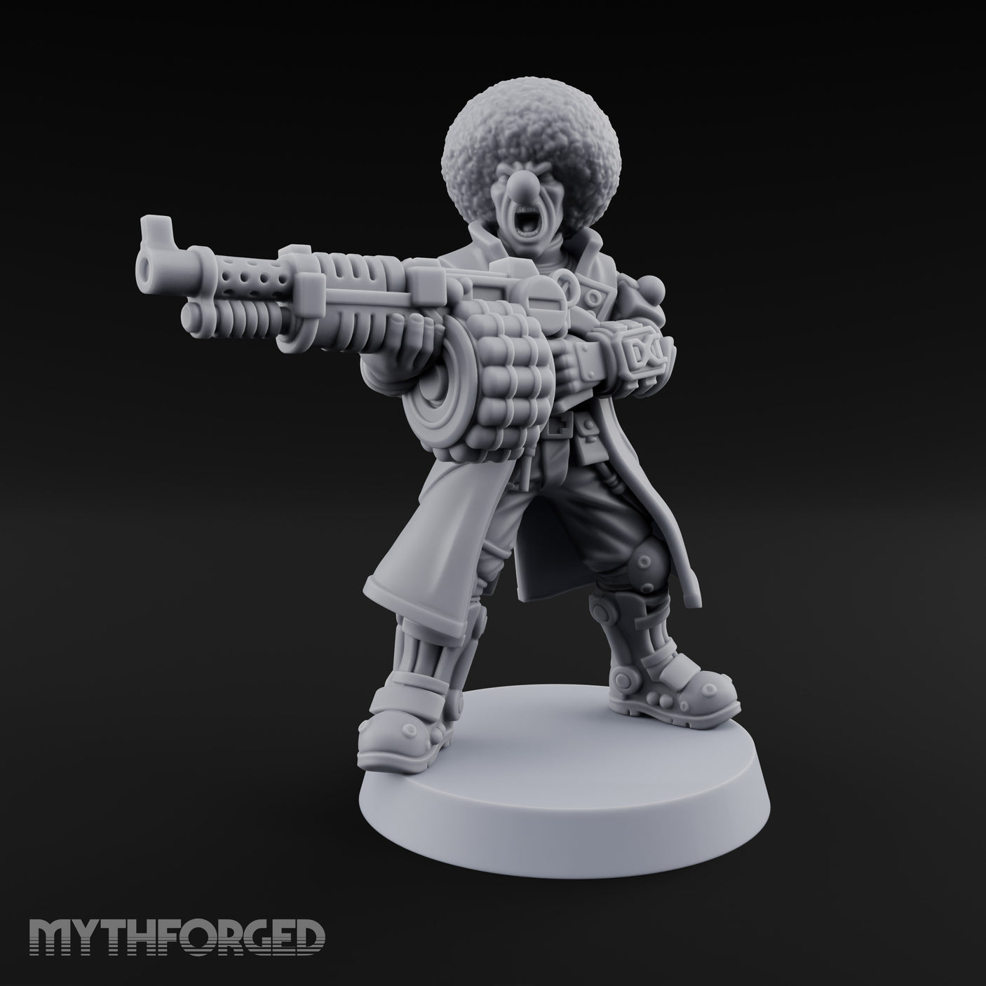 Rifle Levelling Clown Villain Miniature for Dungeons and Dragons, Pathfinder or other TTRPGs
