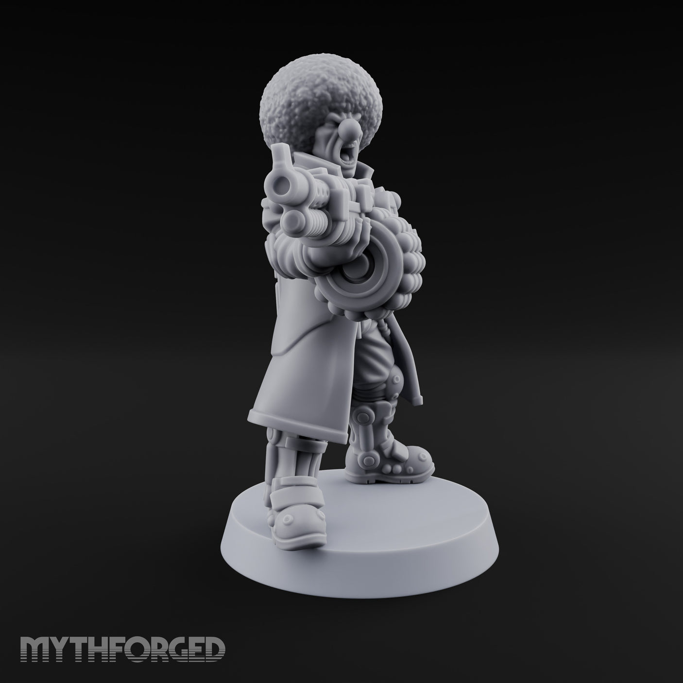 Rifle Levelling Clown Villain Miniature for Dungeons and Dragons, Pathfinder or other TTRPGs