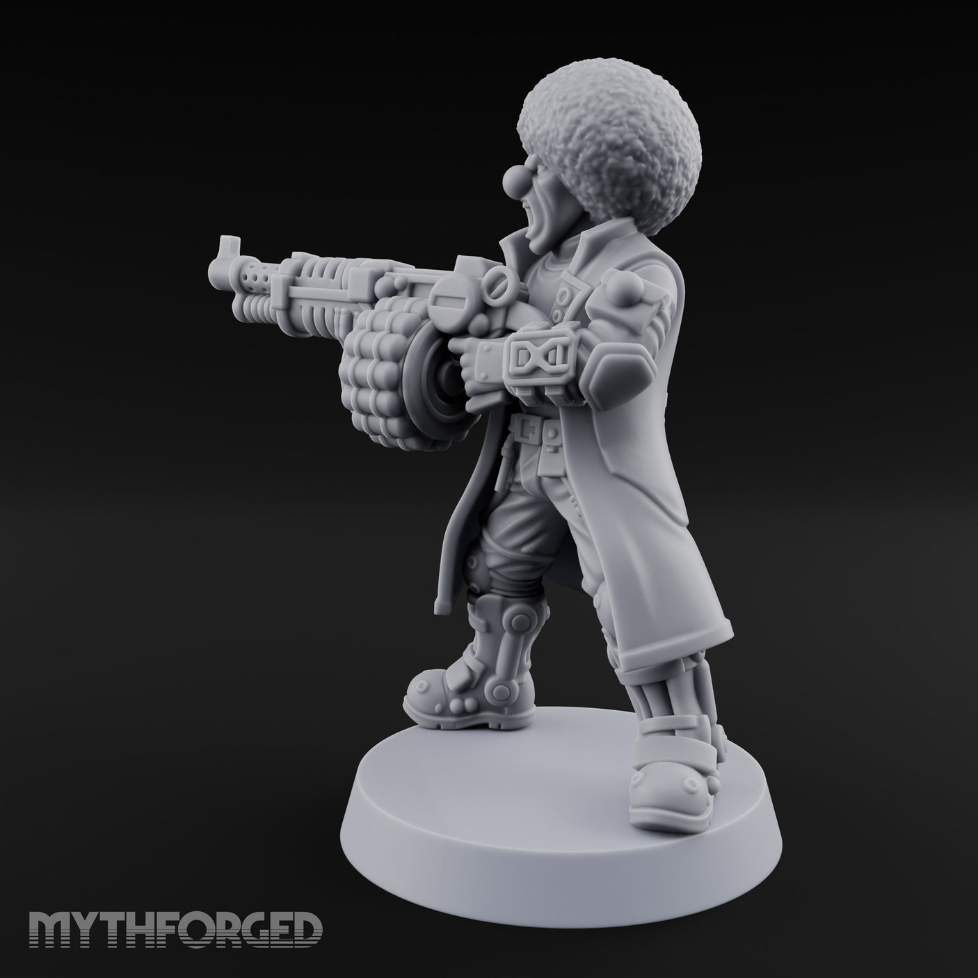 Rifle Levelling Clown Villain Miniature for Dungeons and Dragons, Pathfinder or other TTRPGs