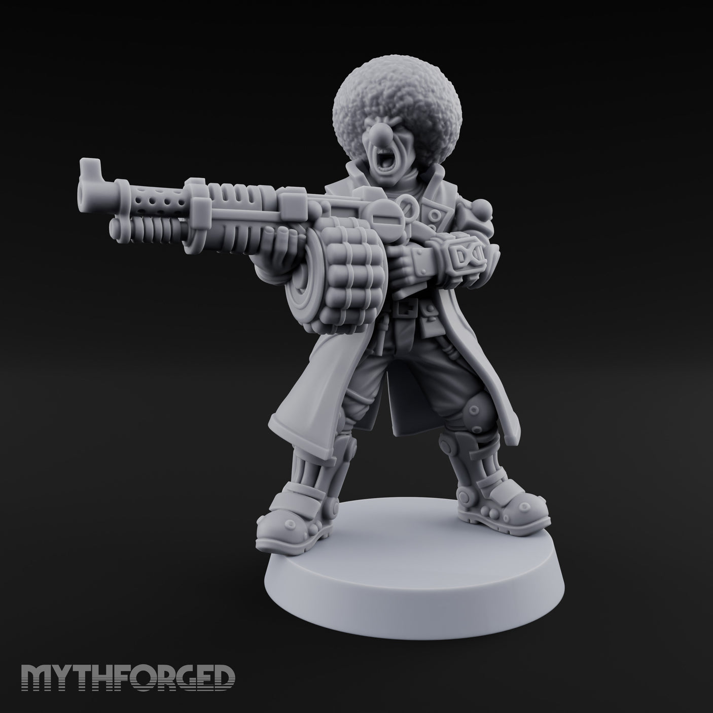 Rifle Levelling Clown Villain Miniature for Dungeons and Dragons, Pathfinder or other TTRPGs
