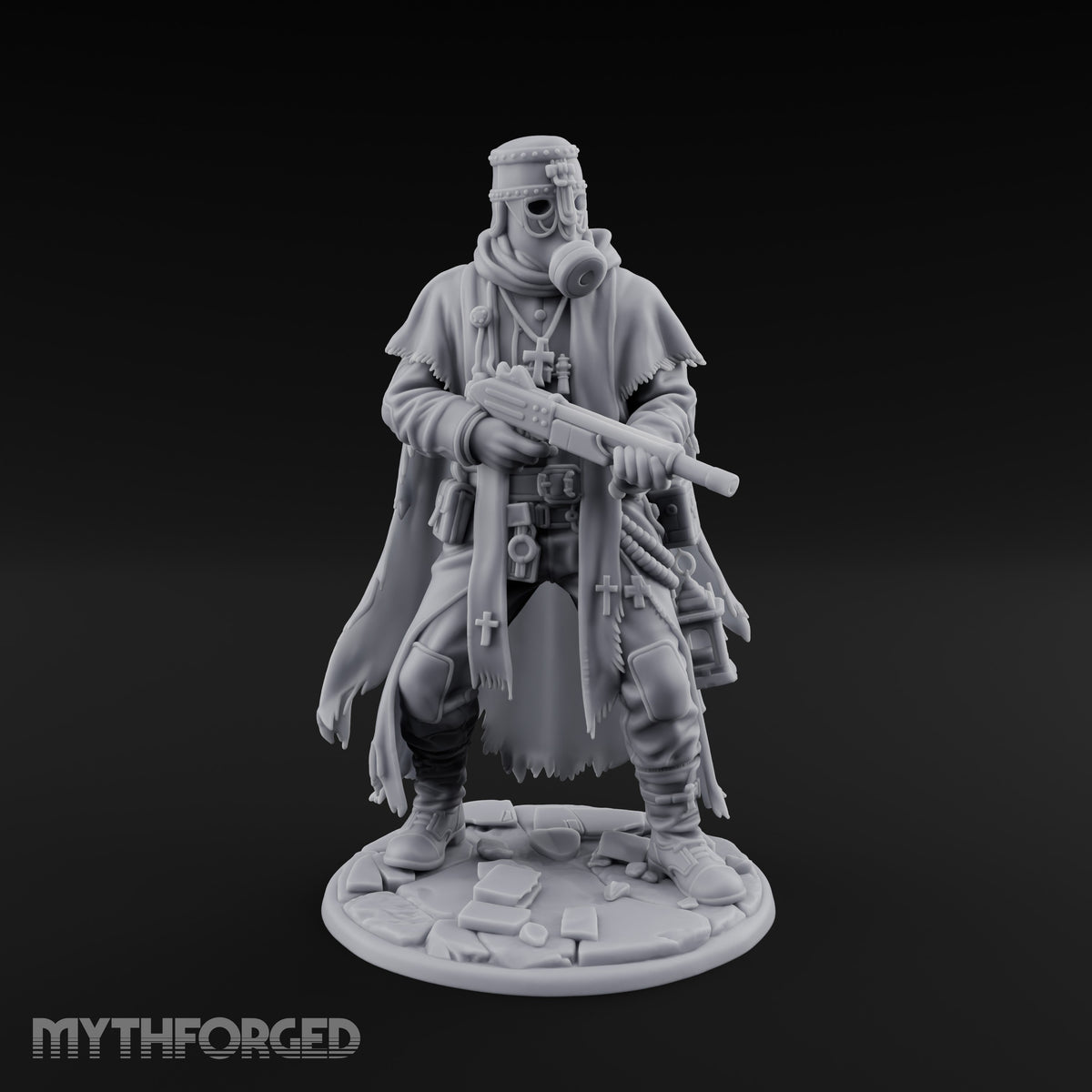 Rifle Levelling Human Resistance Fighter Miniature for Dungeons and Dragons, Pathfinder or other TTRPGs