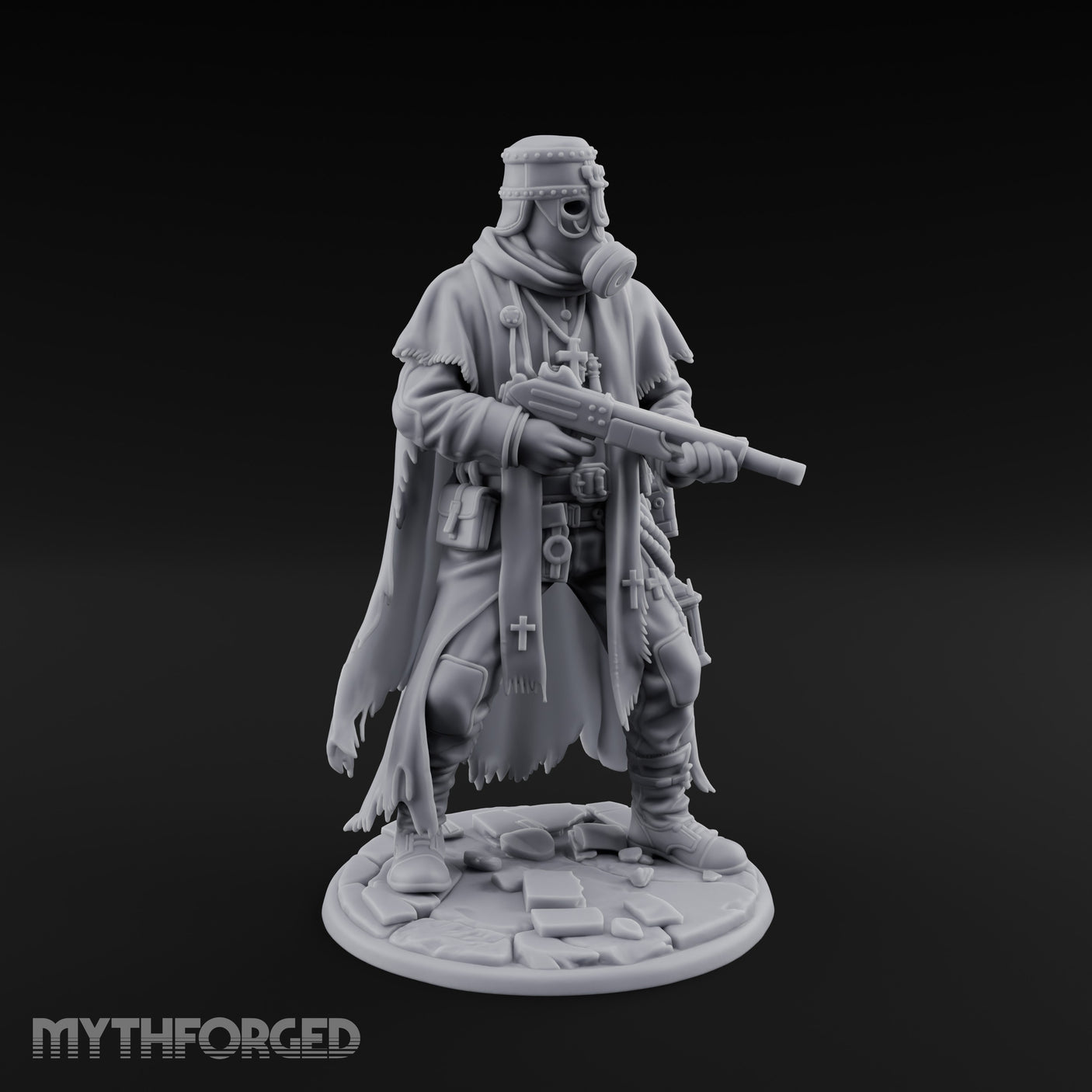 Rifle Levelling Human Resistance Fighter Miniature for Dungeons and Dragons, Pathfinder or other TTRPGs