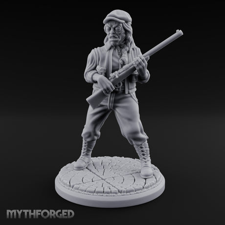 Rifle Levelling Hybrid Hunter Miniature for Dungeons and Dragons, Pathfinder or other TTRPGs