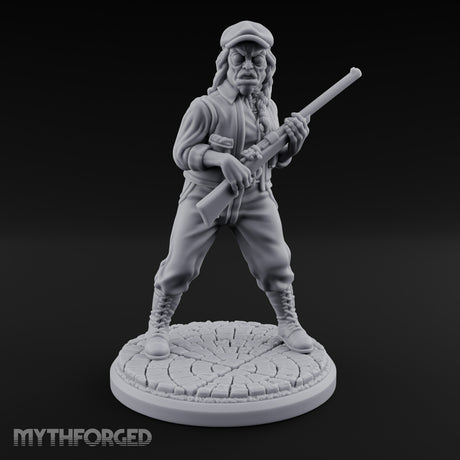 Rifle Levelling Hybrid Hunter Miniature for Dungeons and Dragons, Pathfinder or other TTRPGs
