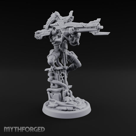 Rifle Levelling Ruin Perching Simian Sniper Miniature for Dungeons and Dragons, Pathfinder or other TTRPGs
