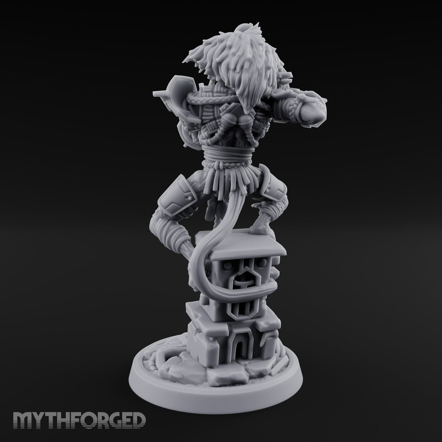 Rifle Levelling Ruin Perching Simian Sniper Miniature for Dungeons and Dragons, Pathfinder or other TTRPGs