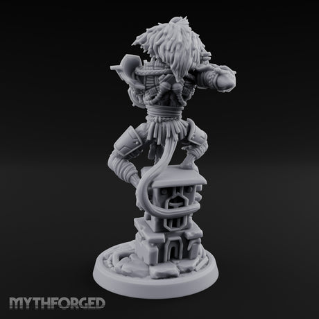 Rifle Levelling Ruin Perching Simian Sniper Miniature for Dungeons and Dragons, Pathfinder or other TTRPGs