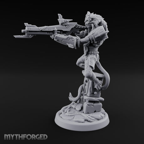 Rifle Levelling Ruin Perching Simian Sniper Miniature for Dungeons and Dragons, Pathfinder or other TTRPGs
