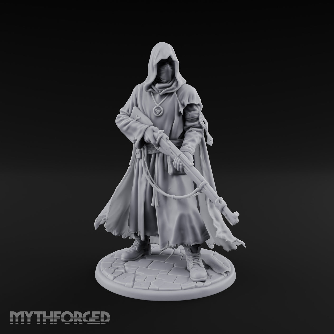 Rifle Lowering Human Cultist Miniature for Dungeons and Dragons, Pathfinder or other TTRPGs