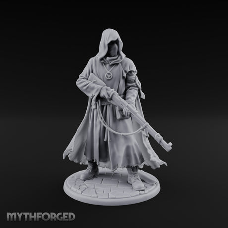 Rifle Lowering Human Cultist Miniature for Dungeons and Dragons, Pathfinder or other TTRPGs