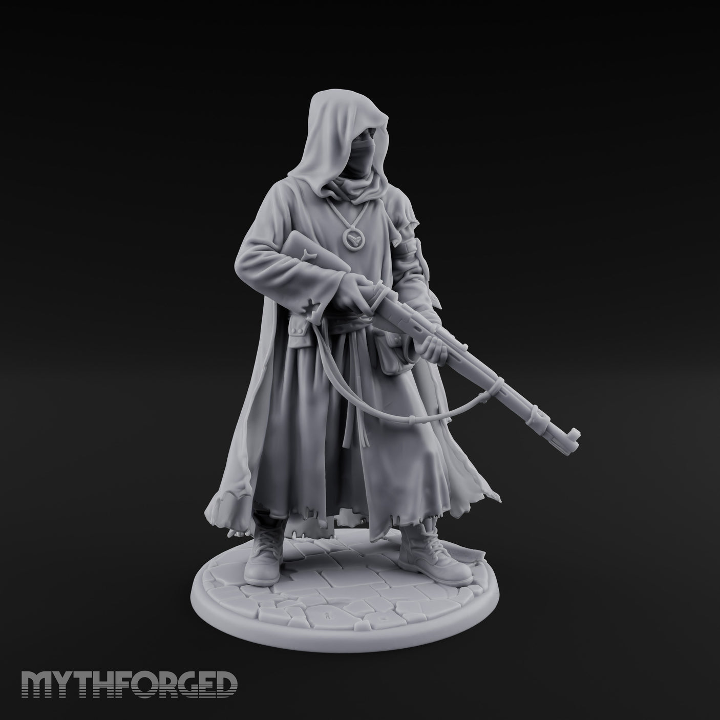 Rifle Lowering Human Cultist Miniature for Dungeons and Dragons, Pathfinder or other TTRPGs