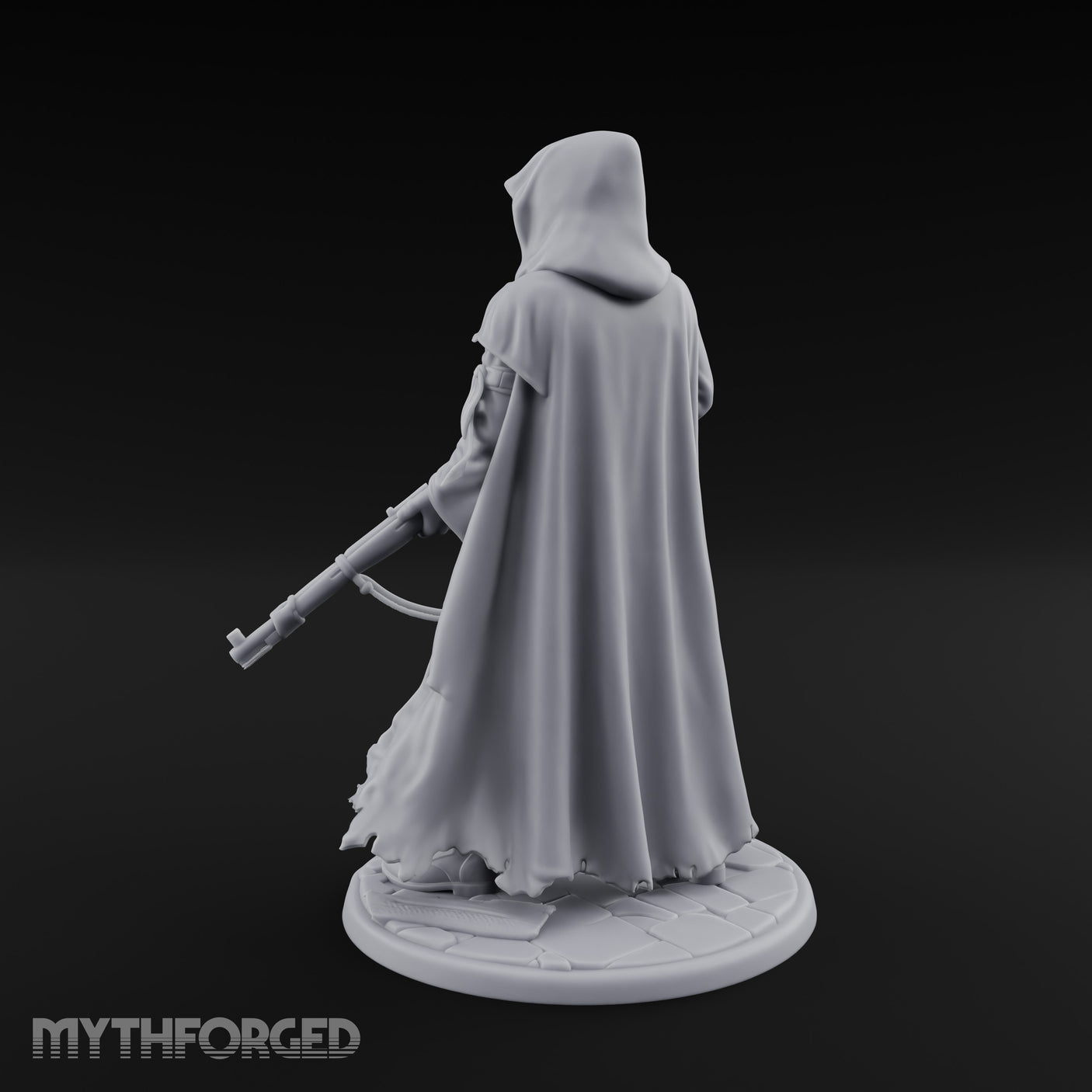 Rifle Lowering Human Cultist Miniature for Dungeons and Dragons, Pathfinder or other TTRPGs