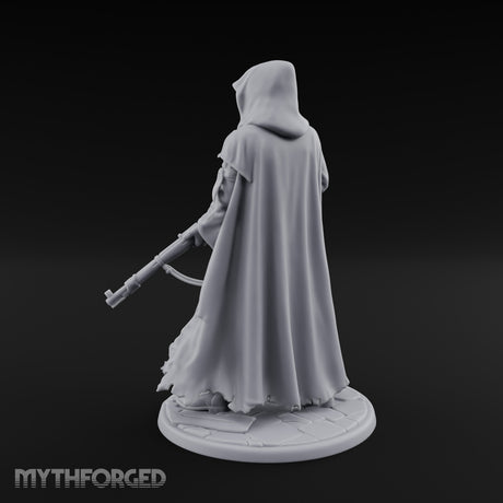 Rifle Lowering Human Cultist Miniature for Dungeons and Dragons, Pathfinder or other TTRPGs