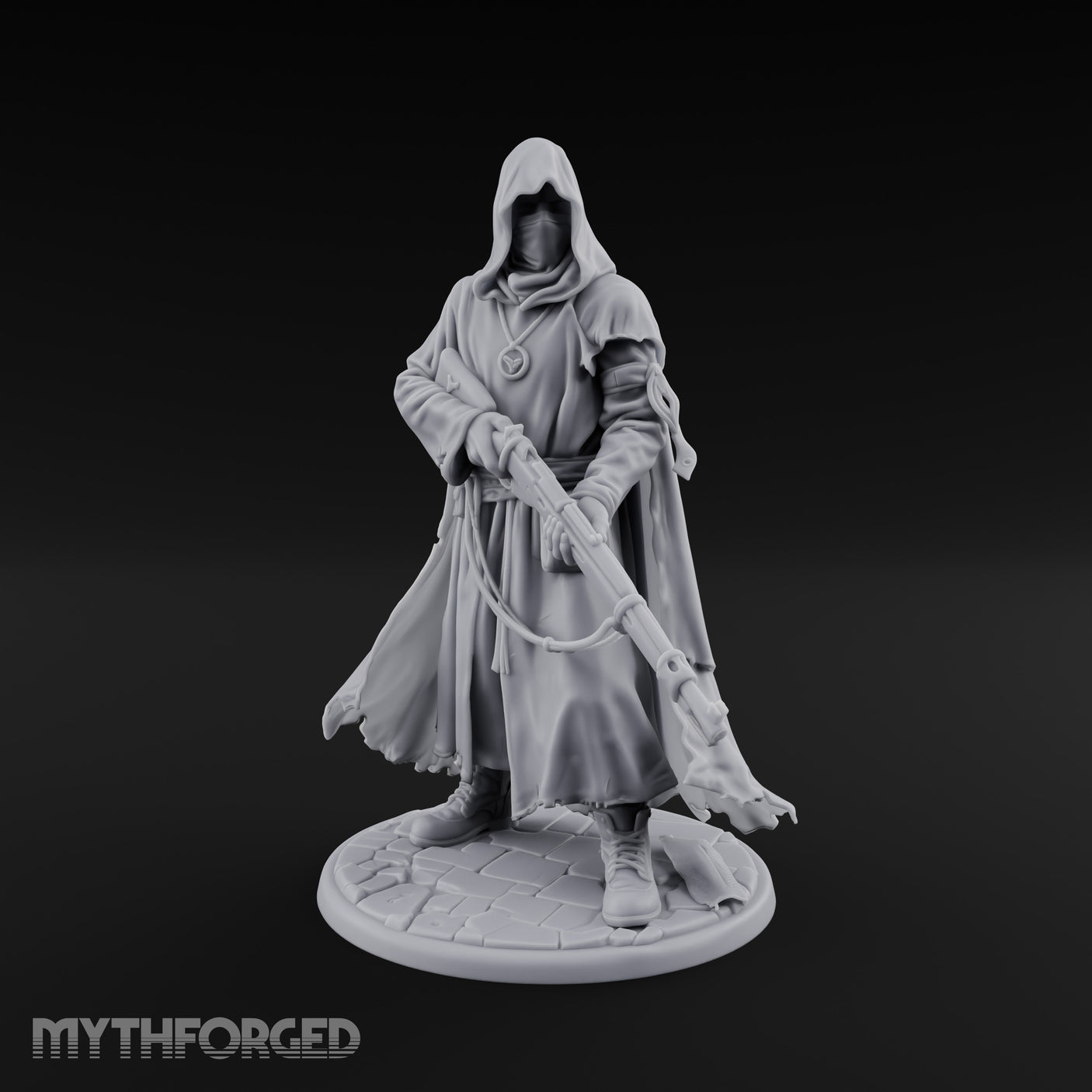Rifle Lowering Human Cultist Miniature for Dungeons and Dragons, Pathfinder or other TTRPGs