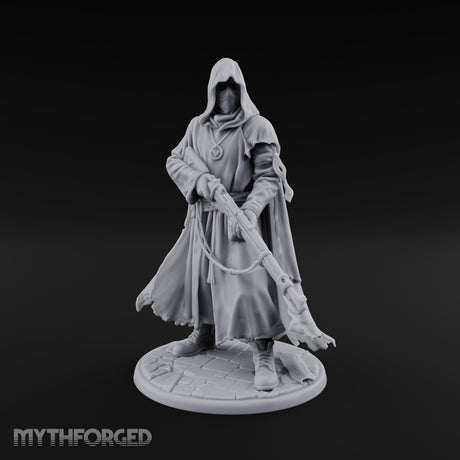Rifle Lowering Human Cultist Miniature for Dungeons and Dragons, Pathfinder or other TTRPGs