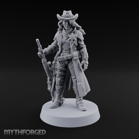 Rifle Resting Human Sheriff Miniature for Dungeons and Dragons, Pathfinder or other TTRPGs