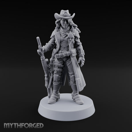 Rifle Resting Human Sheriff Miniature for Dungeons and Dragons, Pathfinder or other TTRPGs