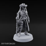 Rifle Resting Human Sheriff Miniature for Dungeons and Dragons, Pathfinder or other TTRPGs
