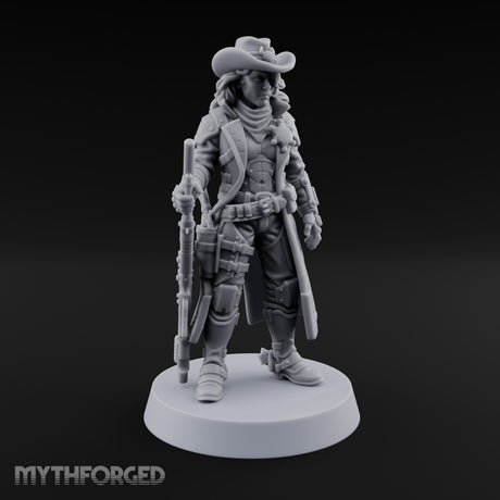 Rifle Resting Human Sheriff Miniature for Dungeons and Dragons, Pathfinder or other TTRPGs