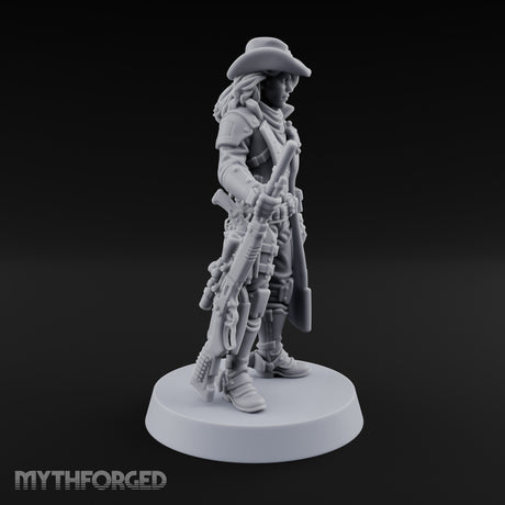 Rifle Resting Human Sheriff Miniature for Dungeons and Dragons, Pathfinder or other TTRPGs