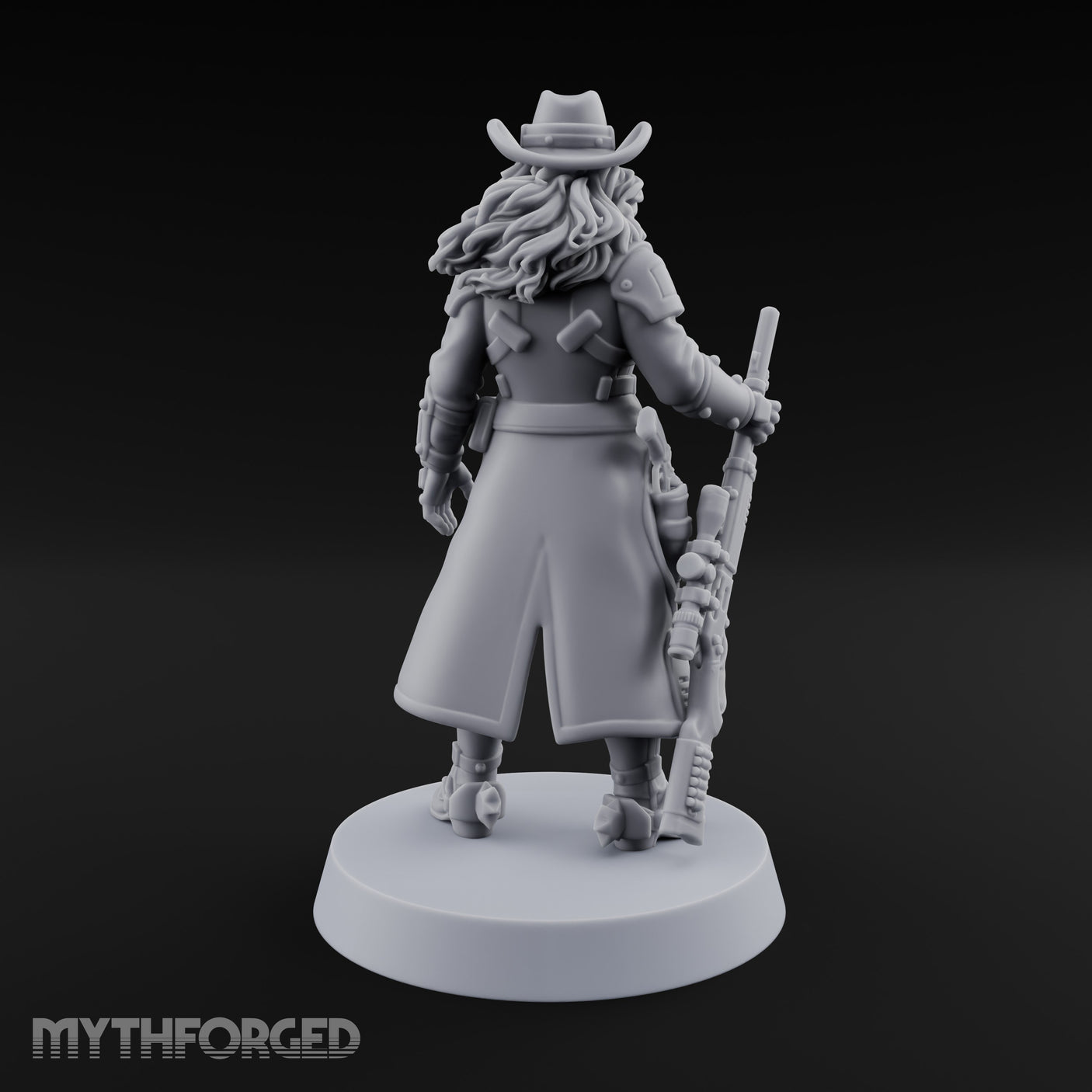 Rifle Resting Human Sheriff Miniature for Dungeons and Dragons, Pathfinder or other TTRPGs