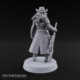 Rifle Resting Human Sheriff Miniature for Dungeons and Dragons, Pathfinder or other TTRPGs