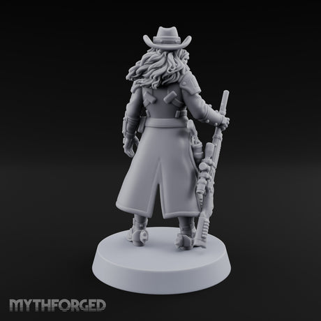 Rifle Resting Human Sheriff Miniature for Dungeons and Dragons, Pathfinder or other TTRPGs