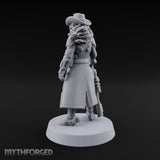 Rifle Resting Human Sheriff Miniature for Dungeons and Dragons, Pathfinder or other TTRPGs