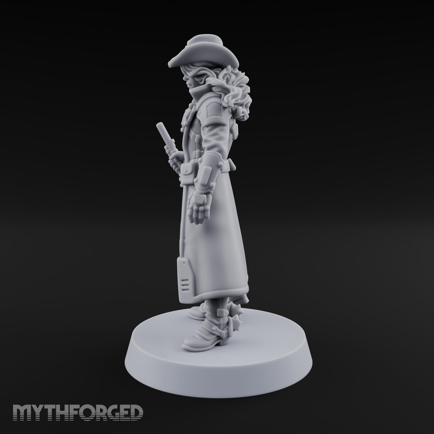 Rifle Resting Human Sheriff Miniature for Dungeons and Dragons, Pathfinder or other TTRPGs