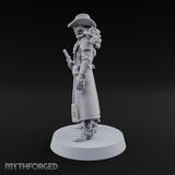 Rifle Resting Human Sheriff Miniature for Dungeons and Dragons, Pathfinder or other TTRPGs