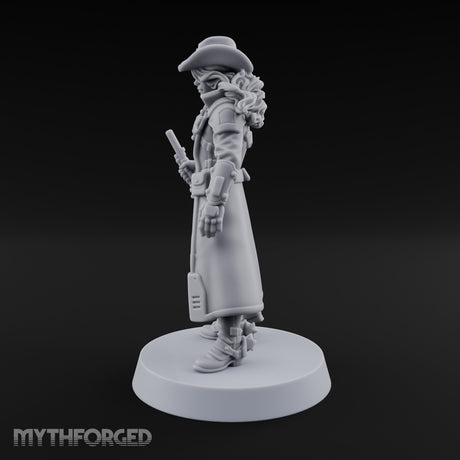 Rifle Resting Human Sheriff Miniature for Dungeons and Dragons, Pathfinder or other TTRPGs
