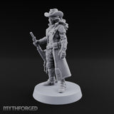 Rifle Resting Human Sheriff Miniature for Dungeons and Dragons, Pathfinder or other TTRPGs