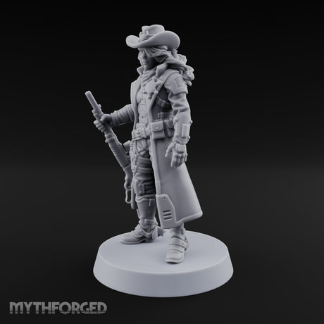 Rifle Resting Human Sheriff Miniature for Dungeons and Dragons, Pathfinder or other TTRPGs