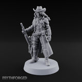 Rifle Resting Human Sheriff Miniature for Dungeons and Dragons, Pathfinder or other TTRPGs