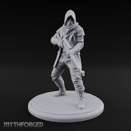 Rifle Stalking Human Resistance Fighter Miniature for Dungeons and Dragons, Pathfinder or other TTRPGs