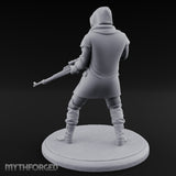 Rifle Stalking Human Resistance Fighter Miniature for Dungeons and Dragons, Pathfinder or other TTRPGs