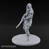 Rifle Stalking Human Resistance Fighter Miniature for Dungeons and Dragons, Pathfinder or other TTRPGs