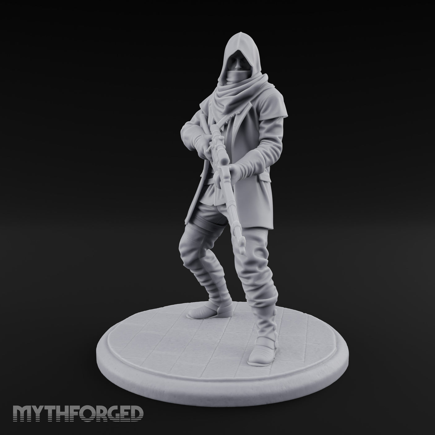 Rifle Stalking Human Resistance Fighter Miniature for Dungeons and Dragons, Pathfinder or other TTRPGs