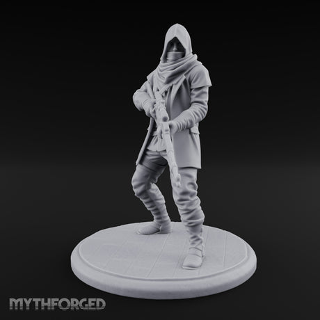 Rifle Stalking Human Resistance Fighter Miniature for Dungeons and Dragons, Pathfinder or other TTRPGs