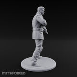 Rifle Sweeping Human Resistance Fighter Miniature for Dungeons and Dragons, Pathfinder or other TTRPGs