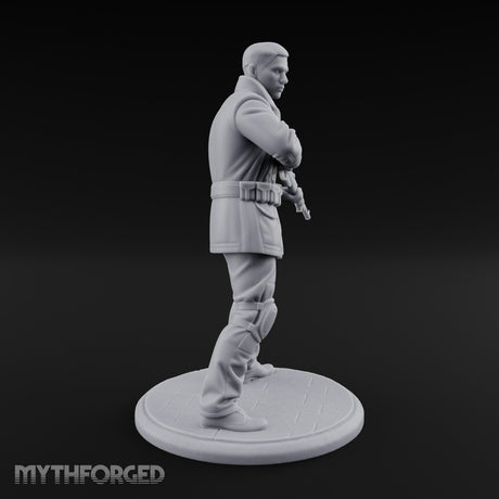 Rifle Sweeping Human Resistance Fighter Miniature for Dungeons and Dragons, Pathfinder or other TTRPGs