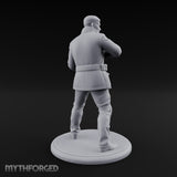 Rifle Sweeping Human Resistance Fighter Miniature for Dungeons and Dragons, Pathfinder or other TTRPGs