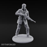 Rifle Sweeping Human Resistance Fighter Miniature for Dungeons and Dragons, Pathfinder or other TTRPGs