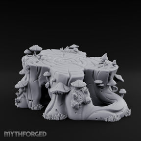 Ring-Grained Fungus-Smothered Forest Stump Miniature for Dungeons and Dragons, Pathfinder or other TTRPGs