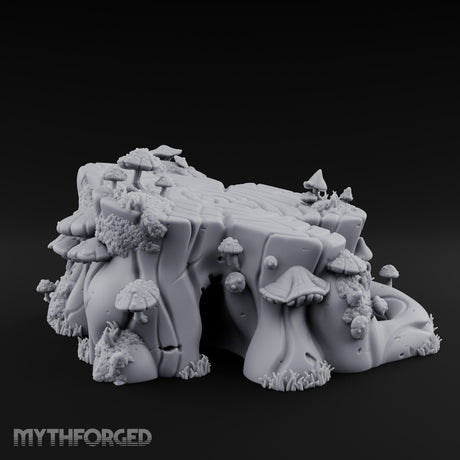 Ring-Grained Fungus-Smothered Forest Stump Miniature for Dungeons and Dragons, Pathfinder or other TTRPGs